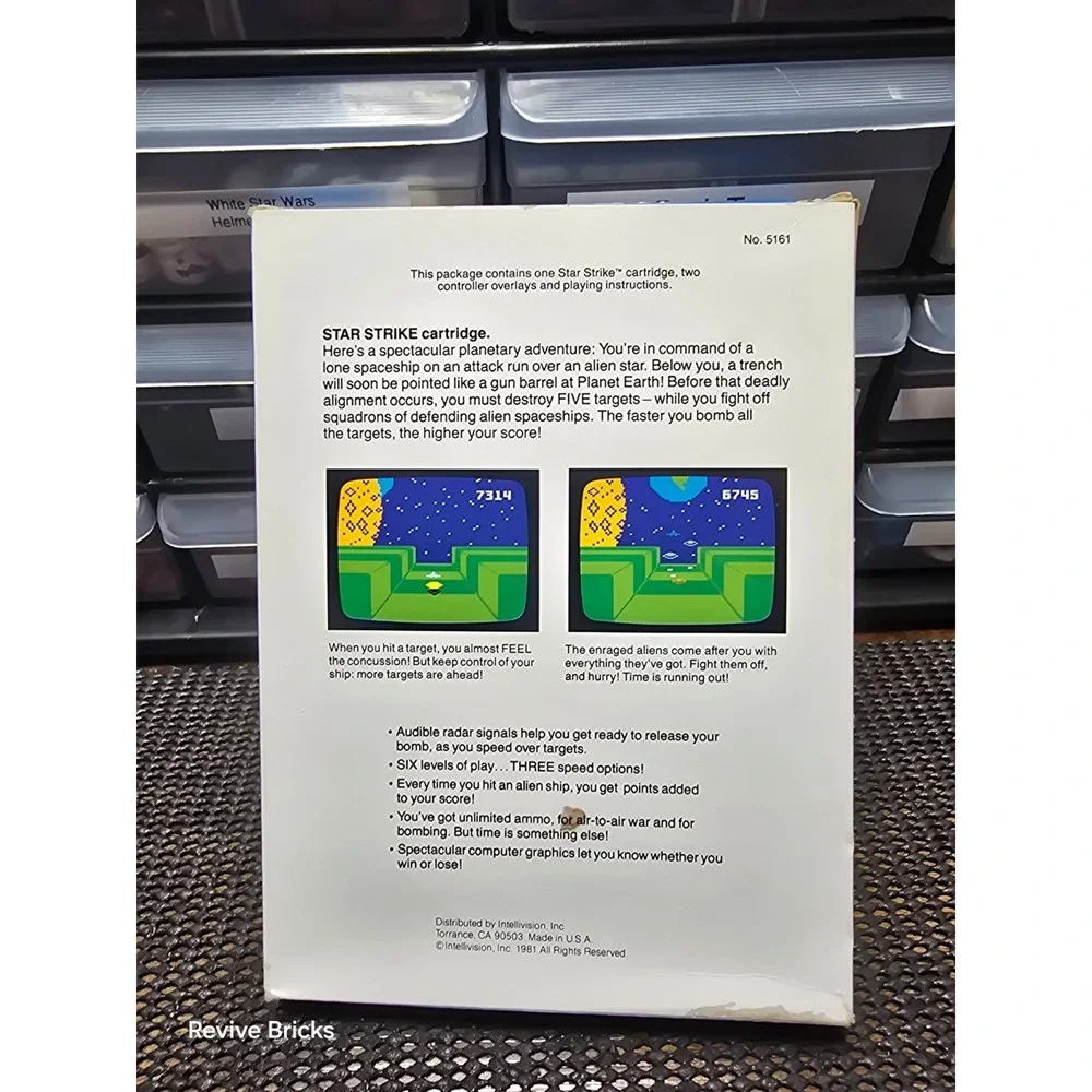 1981 Intellivision Star Strike Game and Box Tested and Working‎ Great Condition